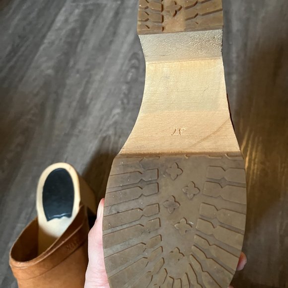 Swedish Hasbeens Louise Leather Clogs 100% Leather - Picture 9 of 10